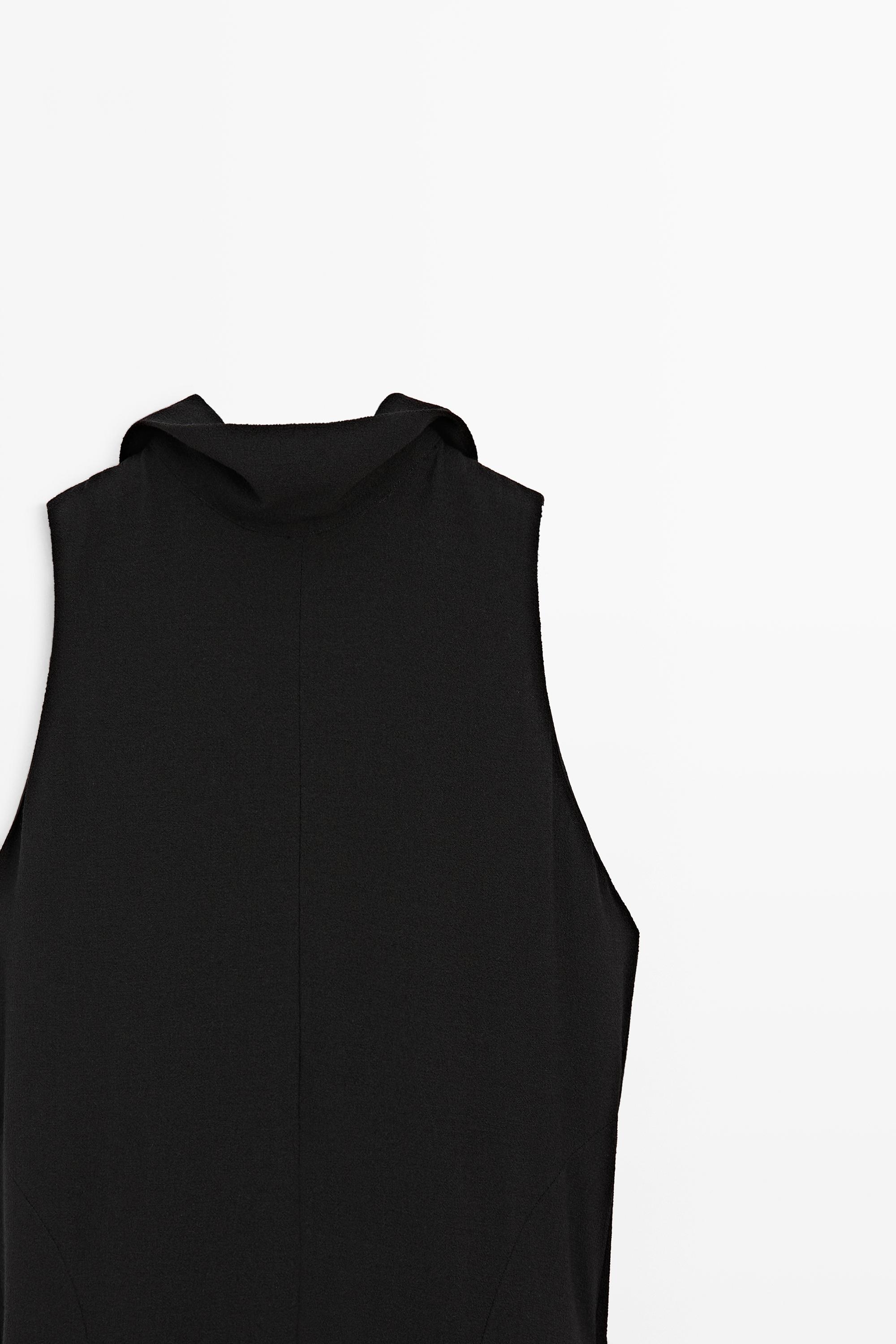 Robe midi à encolure américaine avec détail de nœud